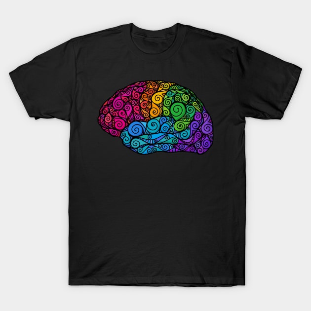 Rainbow brain T-Shirt by Beth Wilson